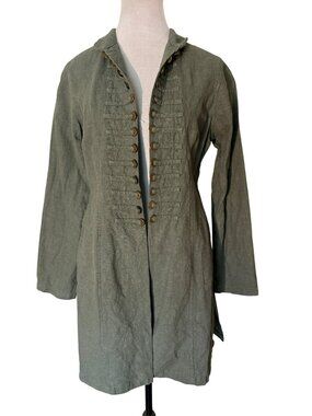 Soft Surroundings 100% Ramie Sage Green  Jacket Size Small